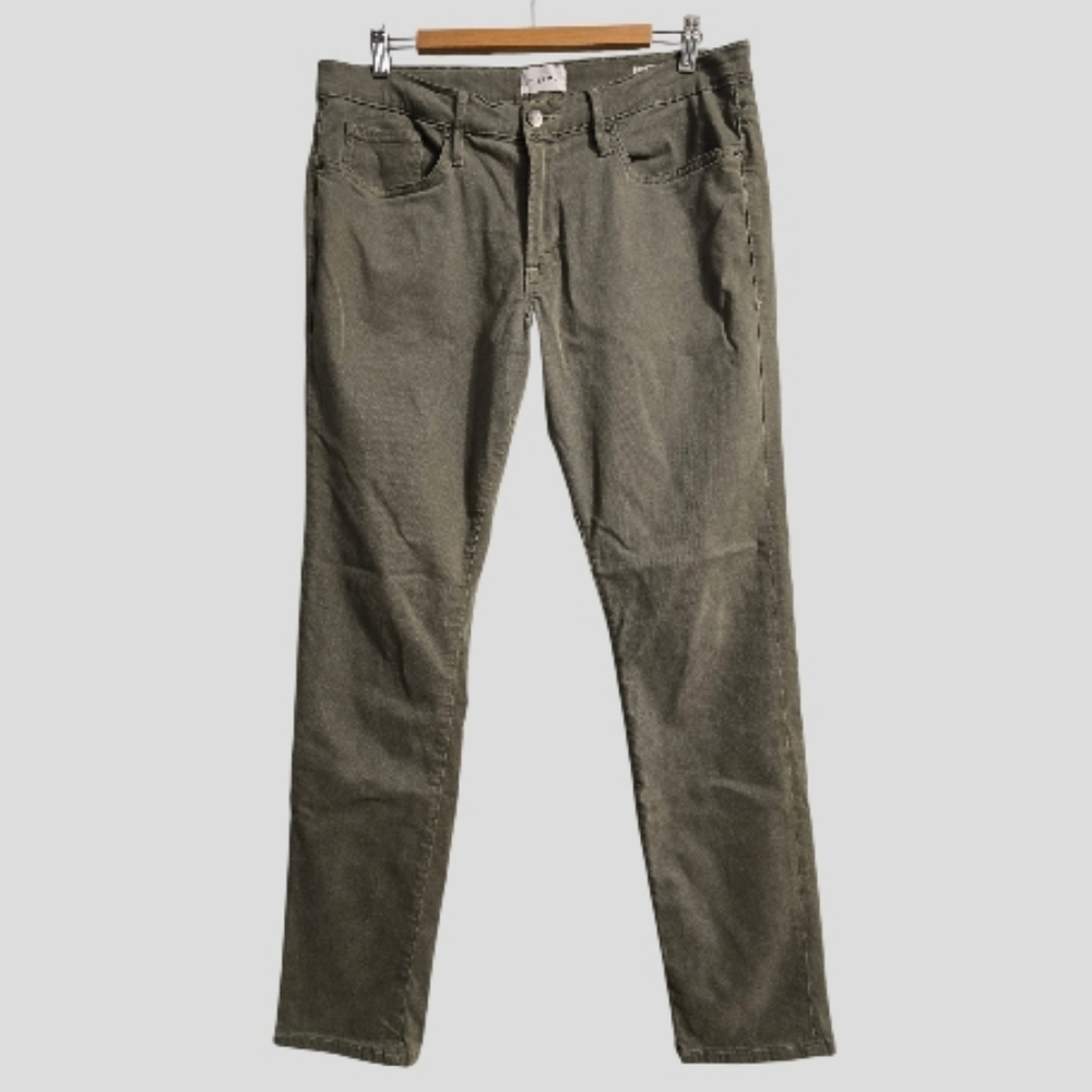 FRAME L'Homme Slim Brushed Twill Jeans Men's Washed Military Pants Luxe Comfort